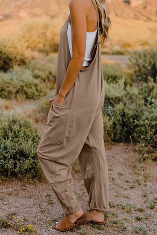 Double Take Full Size V-Neck Sleeveless Jumpsuit with Pockets Trendsi Double Take Full Size V-Neck Sleeveless Jumpsuit with Pockets Trendsi