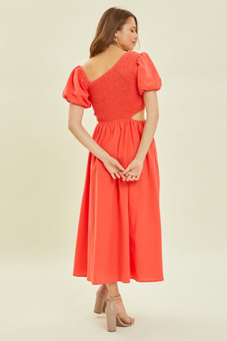 HEYSON Smocked Cutout Midi Dress Trendsi HEYSON Smocked Cutout Midi Dress Trendsi