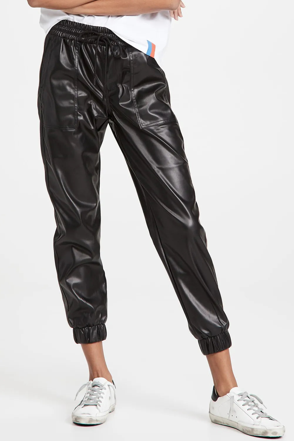 Drawstring PU Leather Pants with Pockets Trendsi Drawstring PU Leather Pants with Pockets Trendsi