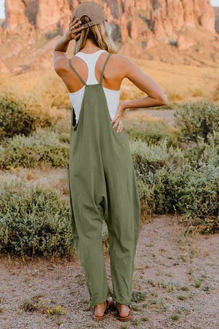 Double Take Full Size V-Neck Sleeveless Jumpsuit with Pockets Trendsi Double Take Full Size V-Neck Sleeveless Jumpsuit with Pockets Trendsi