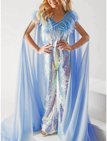 Kids Sparkle Jumpsuit with feathers Fashion Boss 21 Kids Sparkle Jumpsuit with feathers Fashion Boss 21