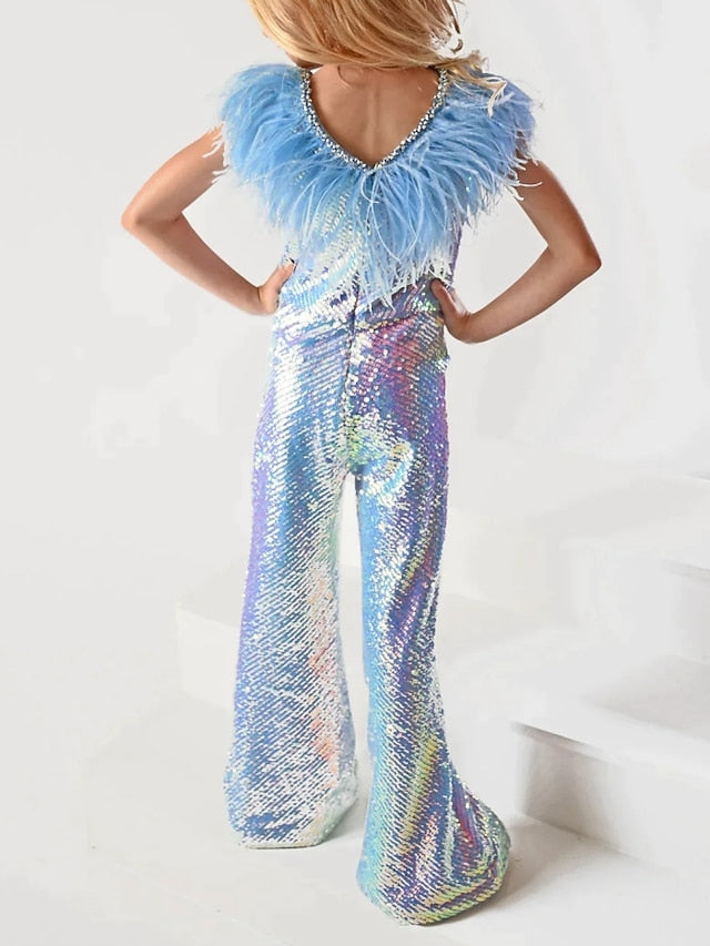 Kids Sparkle Jumpsuit with feathers Fashion Boss 21 Kids Sparkle Jumpsuit with feathers Fashion Boss 21