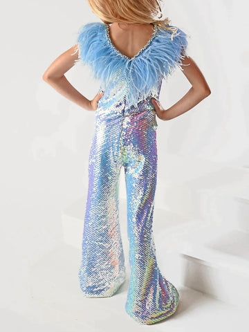 Kids Sparkle Jumpsuit with feathers Fashion Boss 21 Kids Sparkle Jumpsuit with feathers Fashion Boss 21