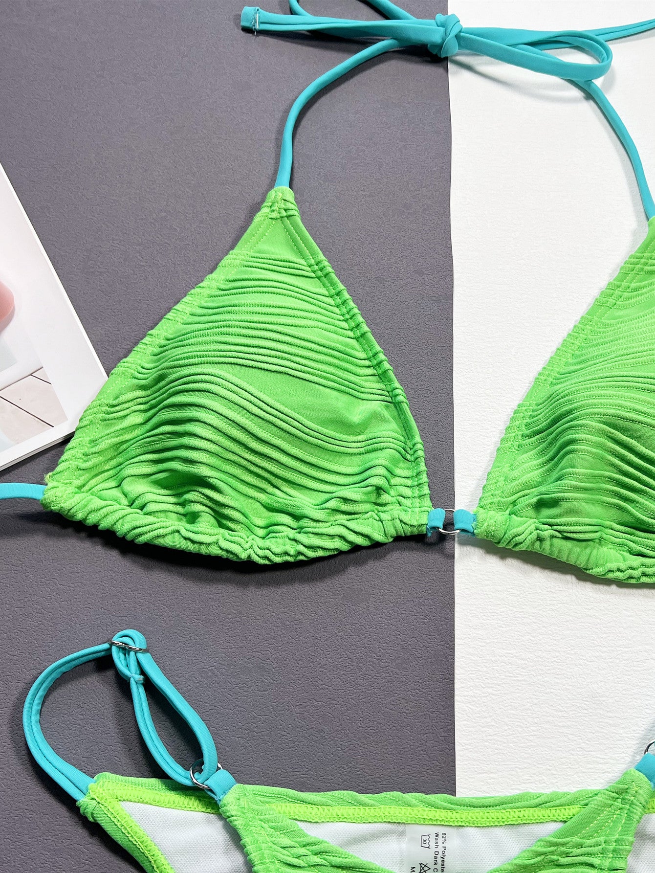 Ribbed Halter Neck Two-Piece Bikini Set Trendsi Ribbed Halter Neck Two-Piece Bikini Set Trendsi