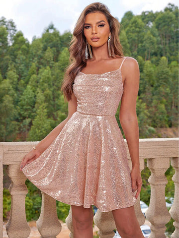 Sequin Tie Back Cami Dress Fashion Boss 21 Sequin Tie Back Cami Dress Fashion Boss 21