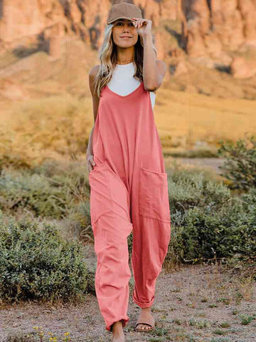 Sleeveless V-Neck Pocketed Jumpsuit Trendsi Sleeveless V-Neck Pocketed Jumpsuit Trendsi