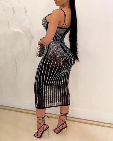 Spaghetti Strap Studded Bodycon Dress Fashion Boss 21 Spaghetti Strap Studded Bodycon Dress Fashion Boss 21