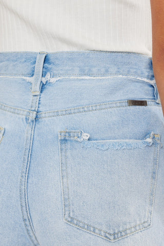Kancan Distressed Button Fly Denim Shorts Trendsi