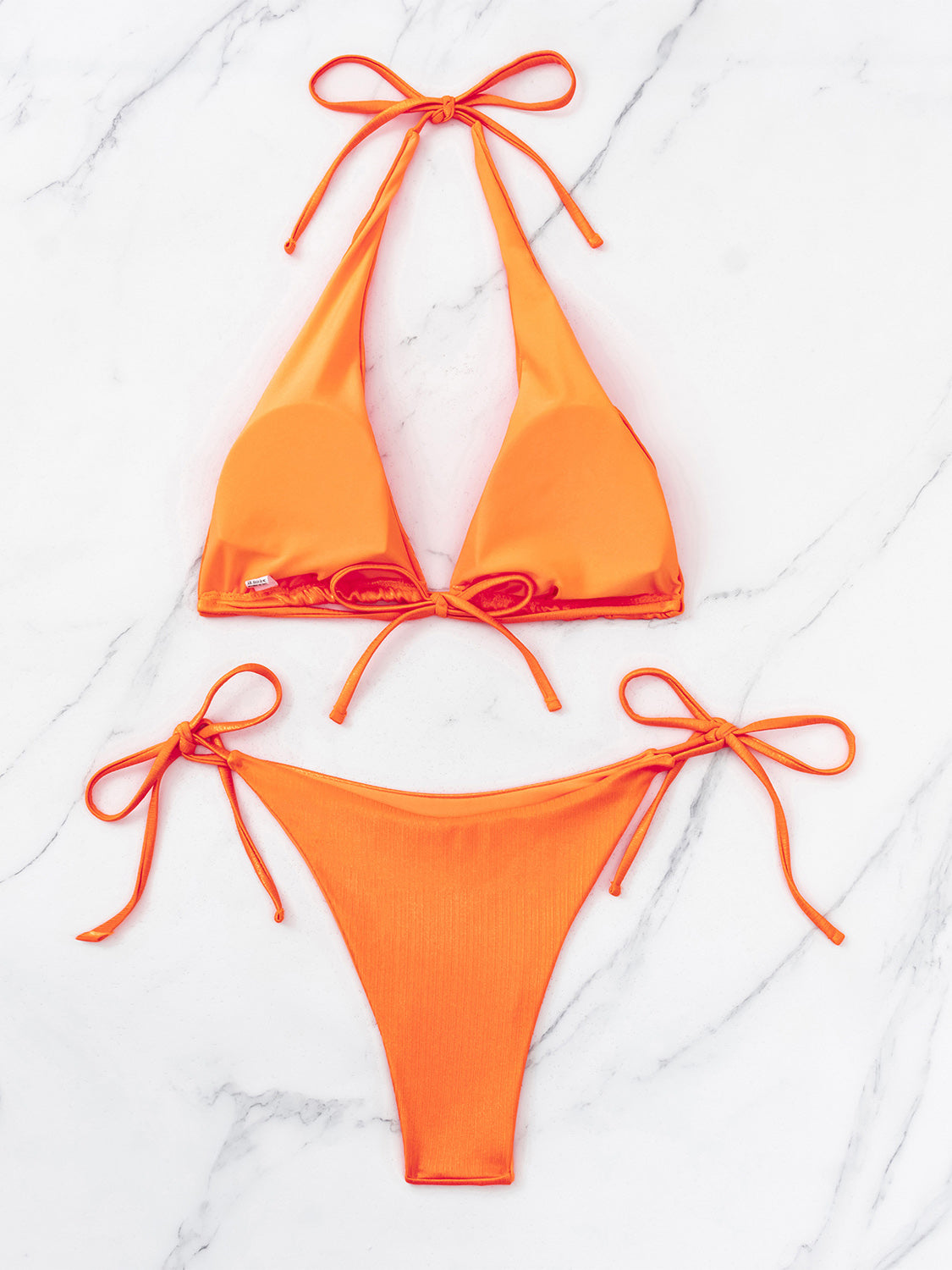 Tied Halter Neck Two-Piece Bikini Set Trendsi