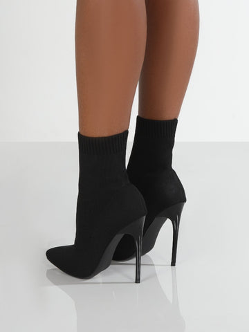 Mesh Point Toe Stiletto Boots Trendsi