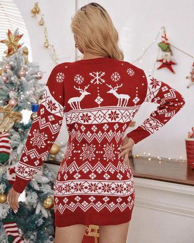 Christmas Knitted Sweater Dress Fashion Boss 21