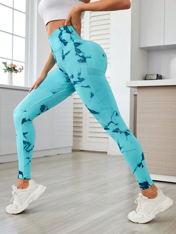 Printed High Waist Active Leggings Trendsi