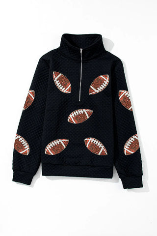 Sequin Football Long Sleeve Sweatshirt Trendsi