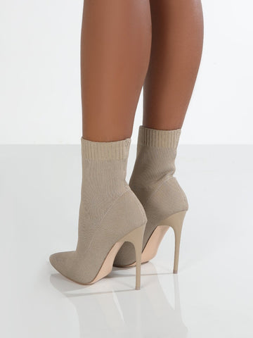 Mesh Point Toe Stiletto Boots Trendsi