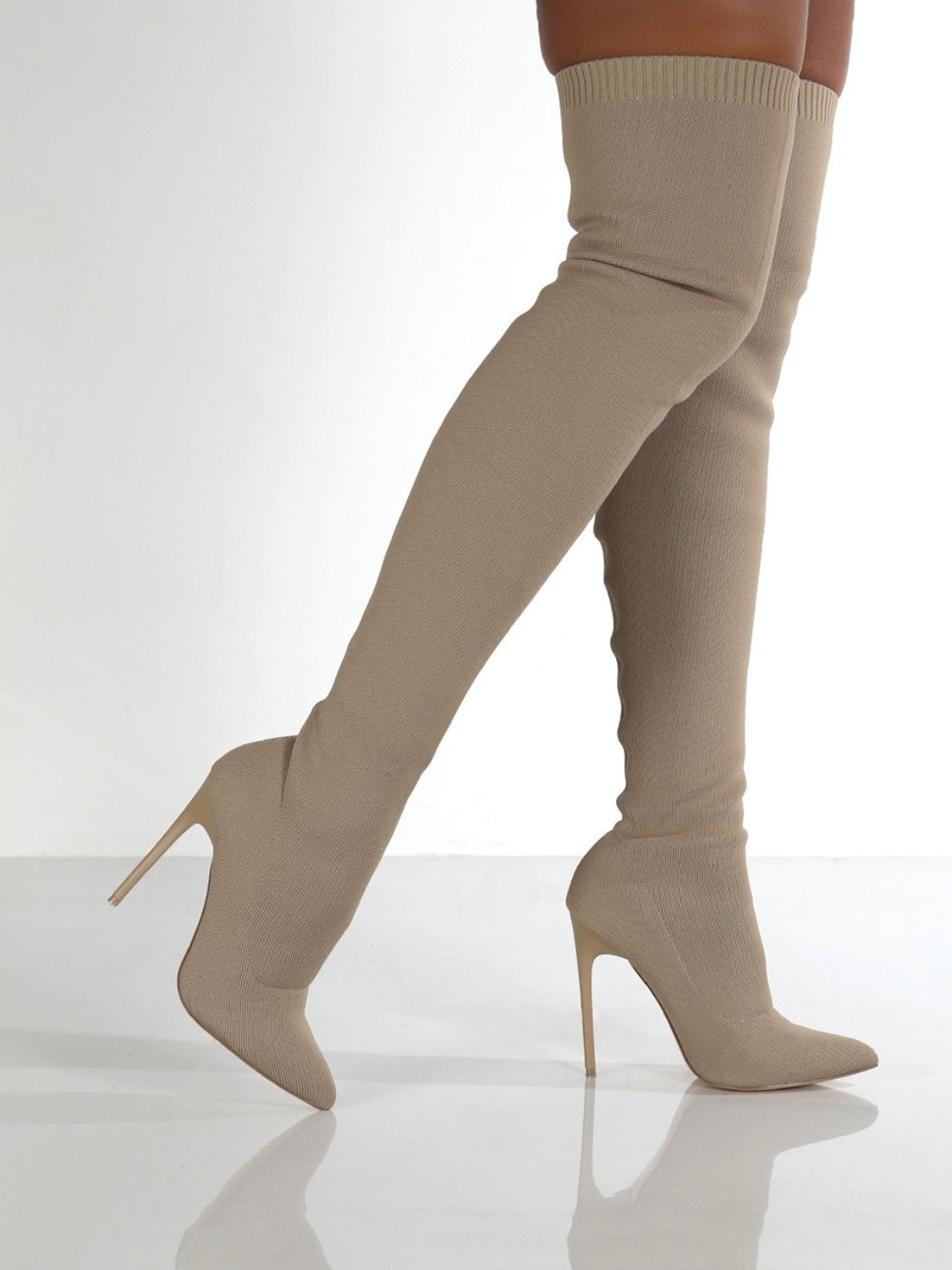 Point Toe Over Knee Stiletto Boots Trendsi