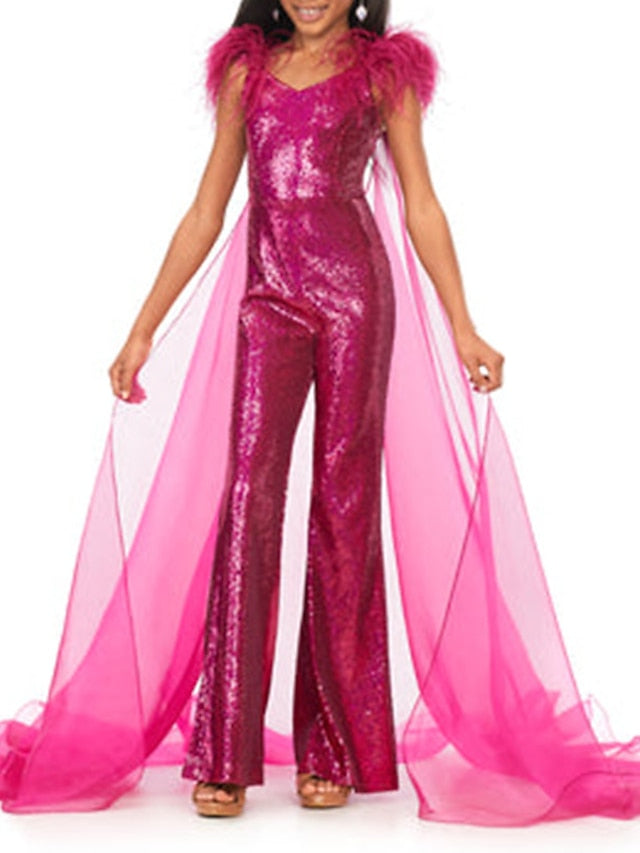Sequin Jumpsuits Floor Length Pageant Fashion Boss 21