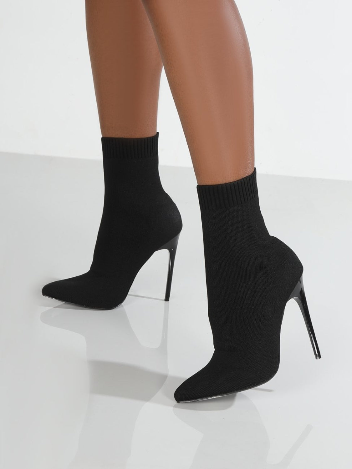 Mesh Point Toe Stiletto Boots Trendsi