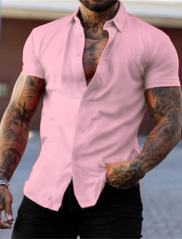 Men's Button Up Shirt Summer Fashion Boss 21