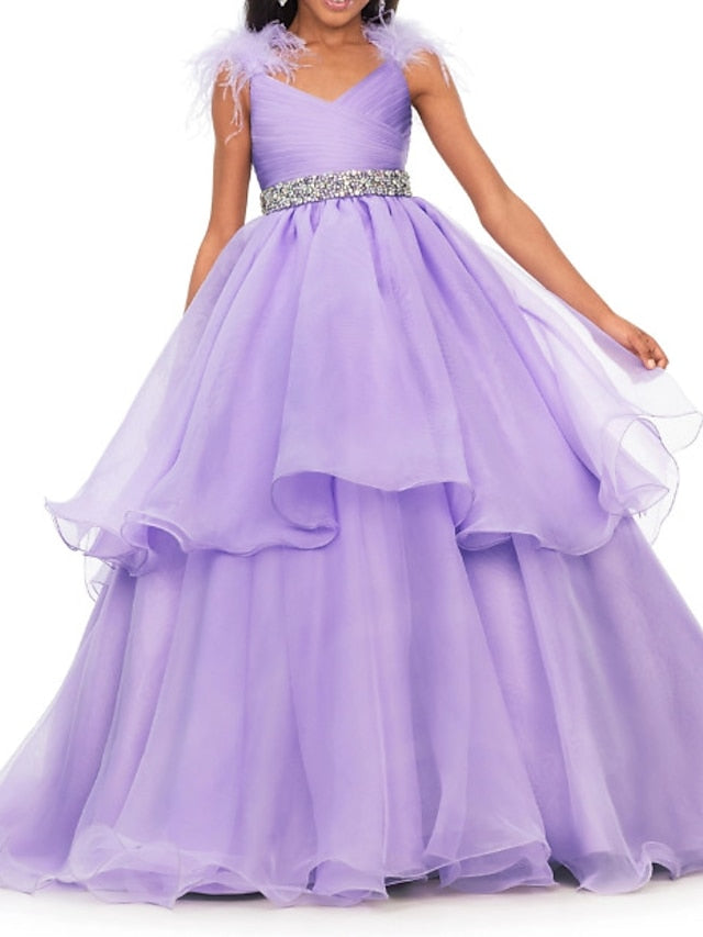 Kids Pageant Dress with Feathers Fashion Boss 21