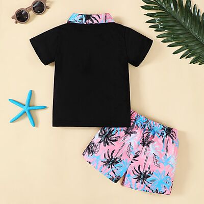 Tropical Short Sleeve Top and Shorts Set Trendsi