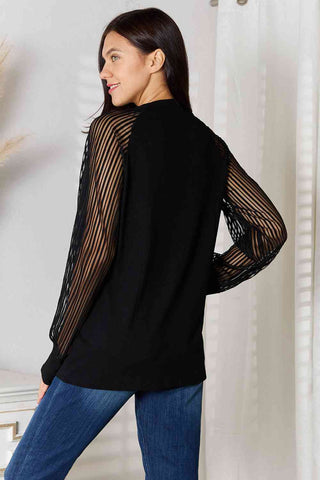 Double Take Round Neck Raglan Sleeve Blouse Trendsi