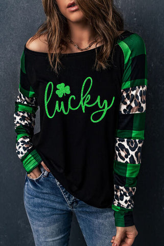 St Patrick's Plaid Long Sleeve T-Shirt Trendsi