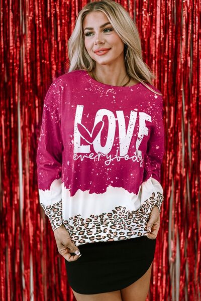 Valentine's Day Leopard Sweatshirt Trendsi