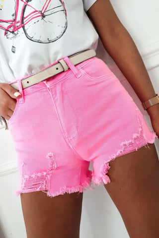 Pink Distressed Denim Shorts Fashion Boss 21