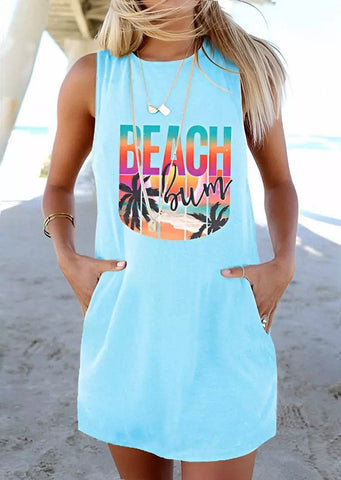 Beach Coconut Tree Mini Dress Fashion Boss 21